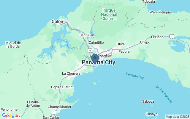 Kaart met locatie Panamakanaal